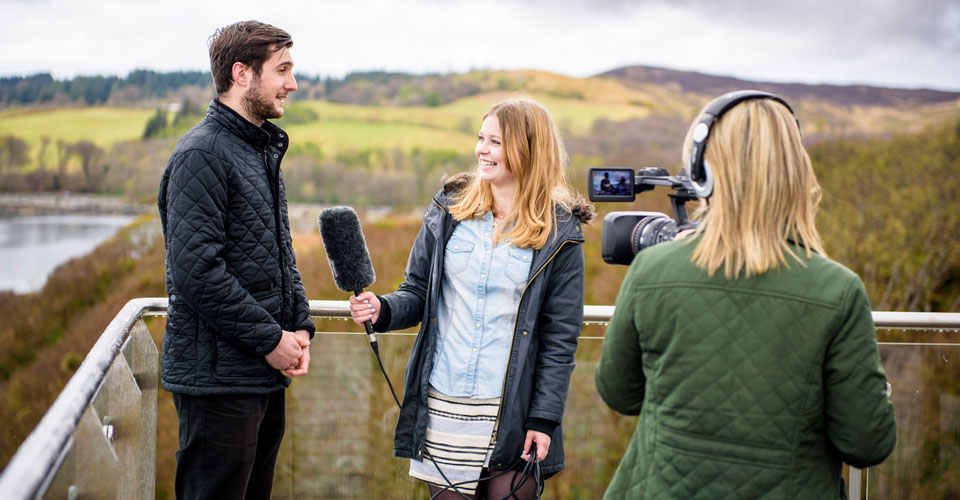 Picture of students filming